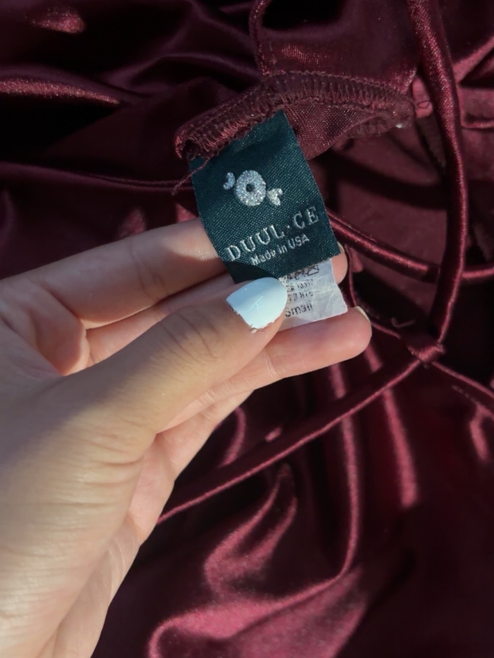 Spaghetti Strap Burgundy Fit-and-Flare Dress - Picture 2 of 3